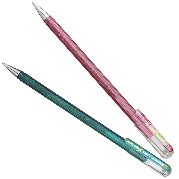 Bolígrafos metalizados y purpurina
